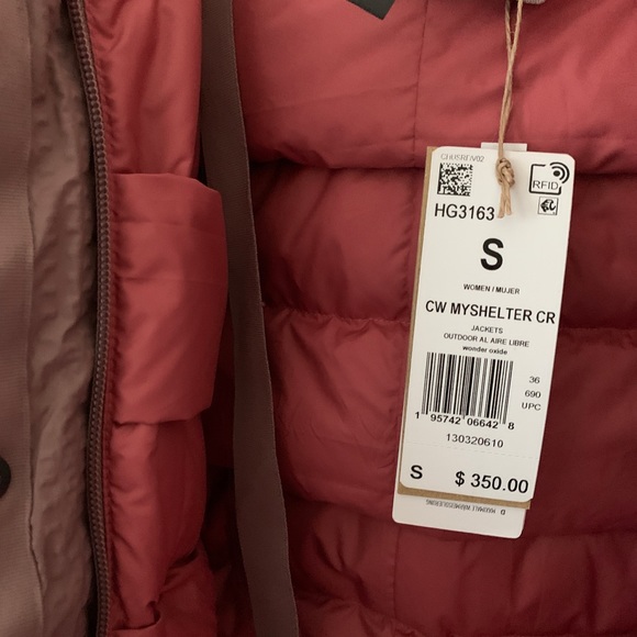 Adidas TERREX MYSHELTER COLD.RDY Down-Fill Jacket Mauve HG3163 Women Size S $350 - Picture 3 of 11